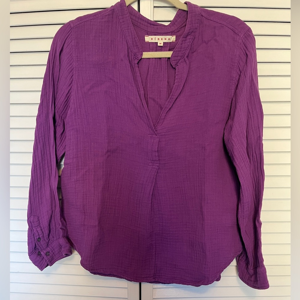 Xirena gauze blouse in purple - size M